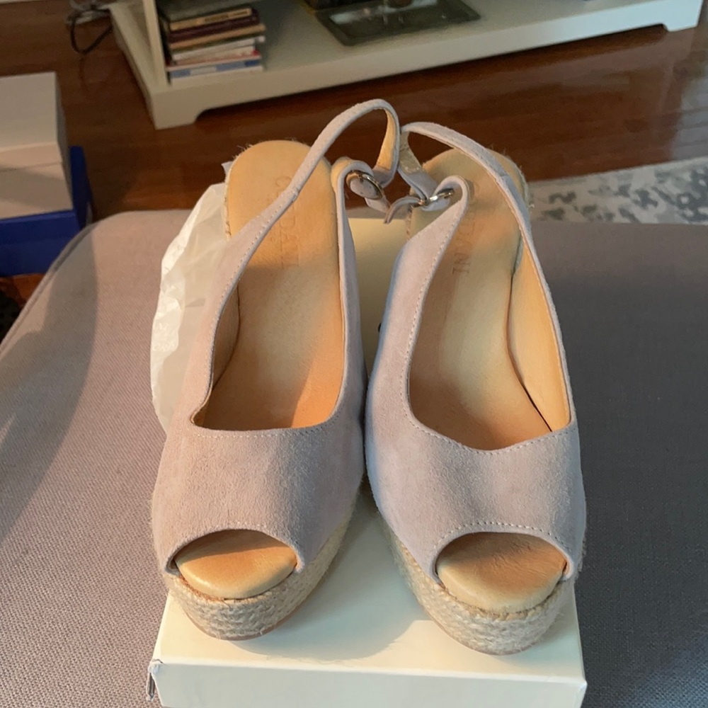 Cordani Grey Suede Sandle. Rope Wedge Heel 39